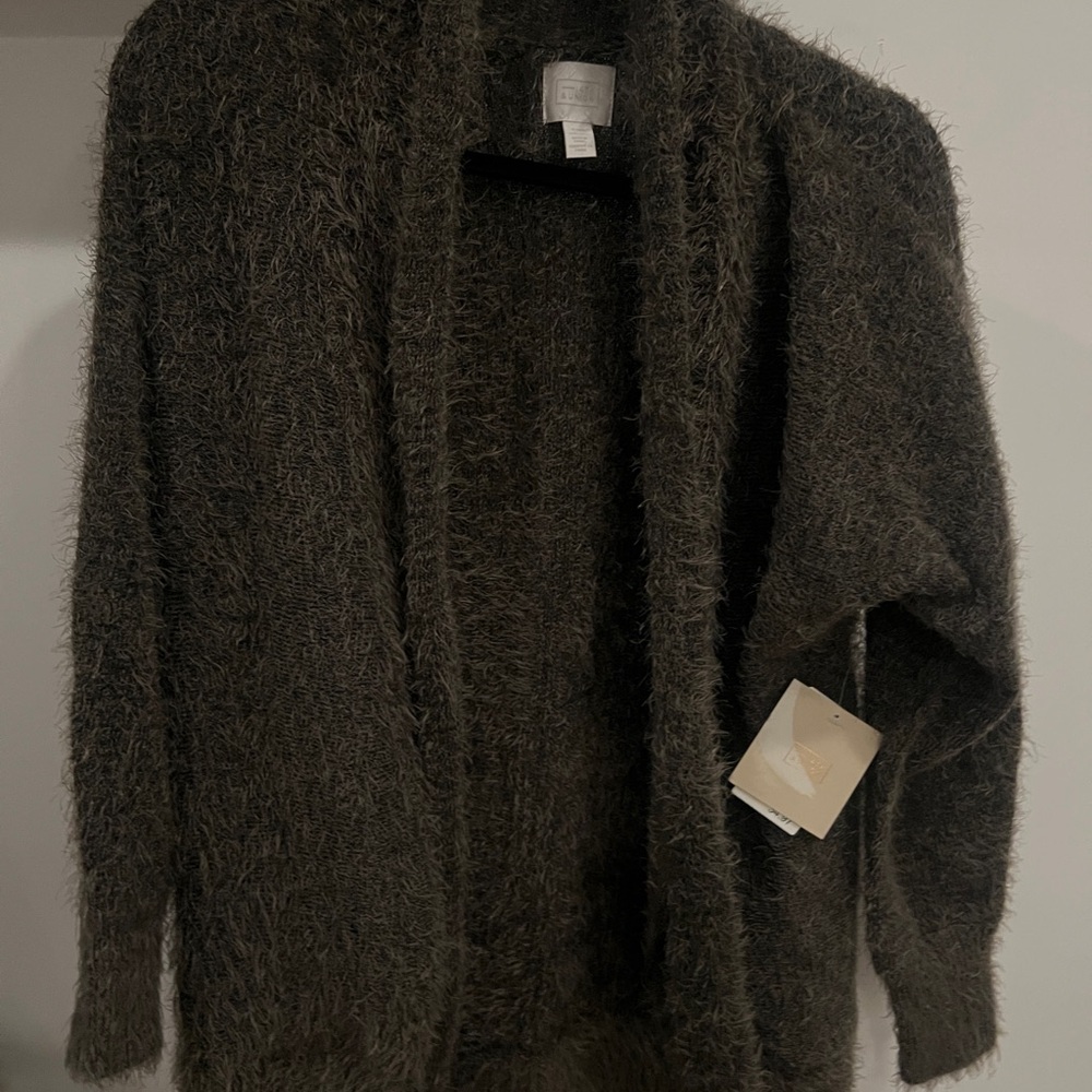 14th & Union Fuzzy Brown Cardigan